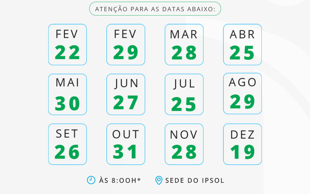 IPSOL divulga calendário de Reunião do Conselho Municipal de Previdência do ano de 2024.