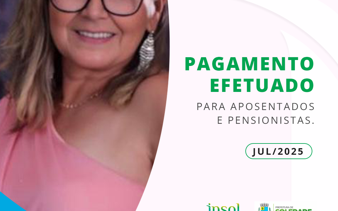 PAGAMENTO EM DIA – JULHO