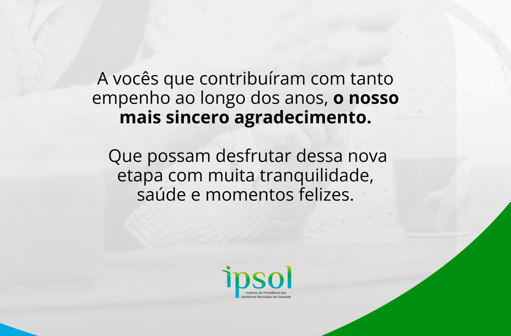 NOVAS APOSENTADORIAS AGOSTO